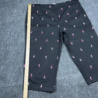 White Stag Womens Plus 18 Martini Glass Print Cropped Capri Pants Black Pink — photo 5 of 10