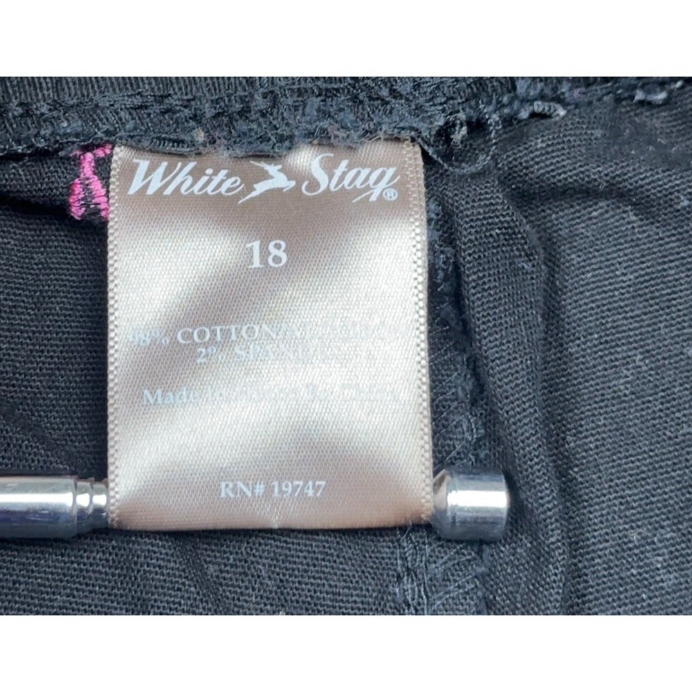 White Stag Womens Plus 18 Martini Glass Print Cropped Capri Pants Black Pink — photo 9 of 10