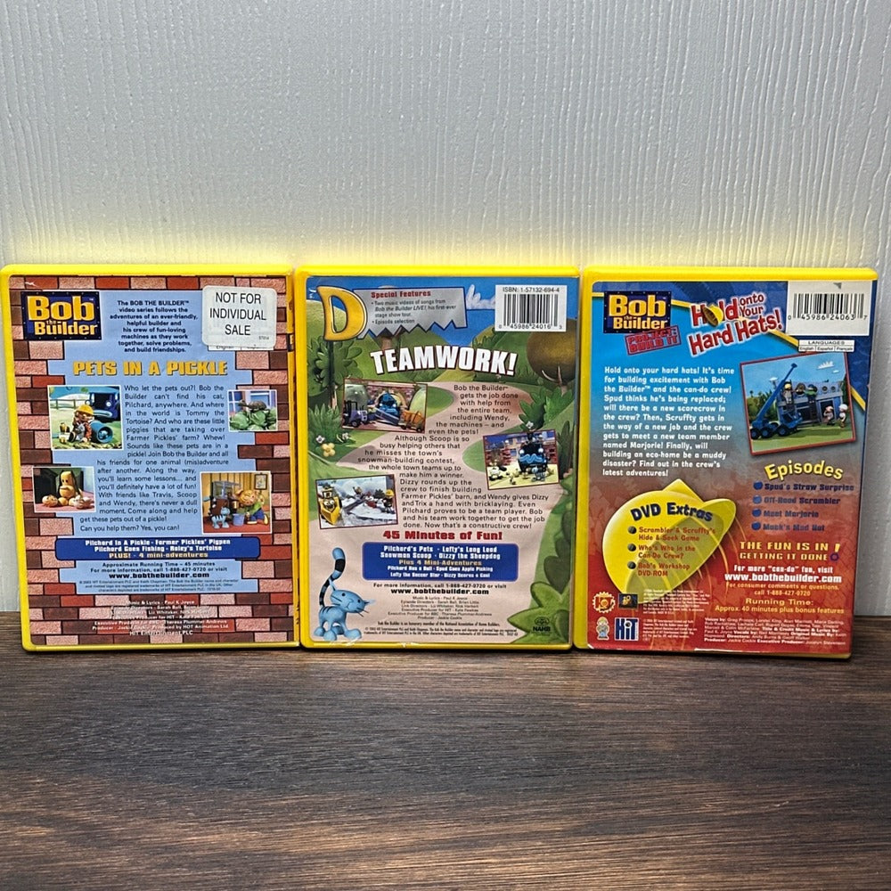 Bob the Builder DVD Set Teamwork Hold onto Your Hard Hats & Can We Fix It