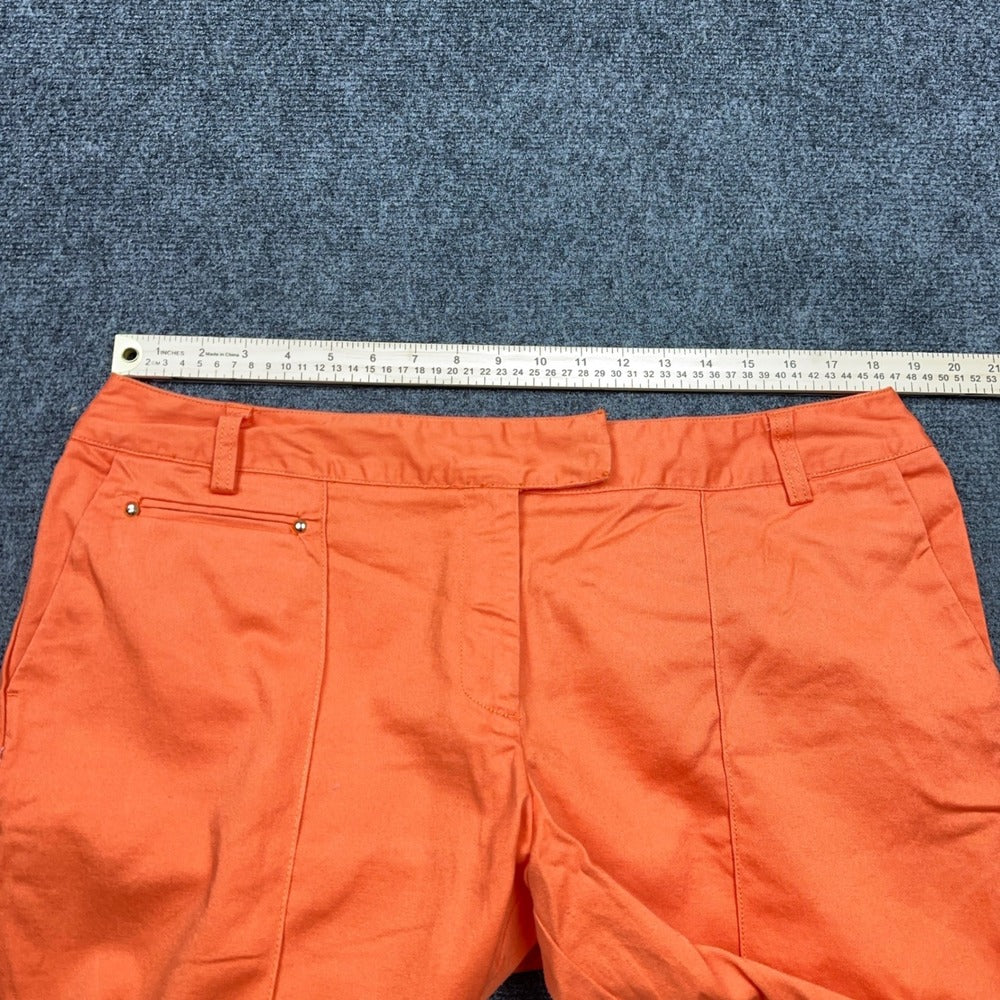 Cato Woman Orange Bermuda Shorts Plus Size 18W Cotton Stretch Gold Button Detail — photo 8 of 13