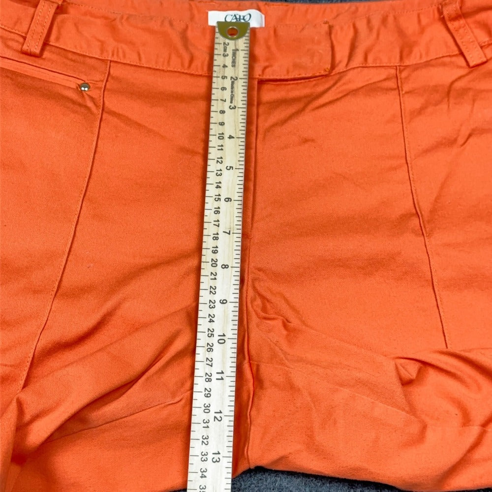 Cato Woman Orange Bermuda Shorts Plus Size 18W Cotton Stretch Gold Button Detail — photo 7 of 13