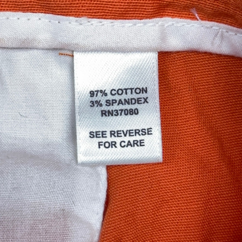 Cato Woman Orange Bermuda Shorts Plus Size 18W Cotton Stretch Gold Button Detail — photo 10 of 13