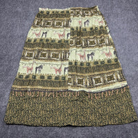 Dressbarn Woman Plus 22/24 Safari Animal Print Maxi Skirt Green Giraffe Zebra — photo 3 of 7