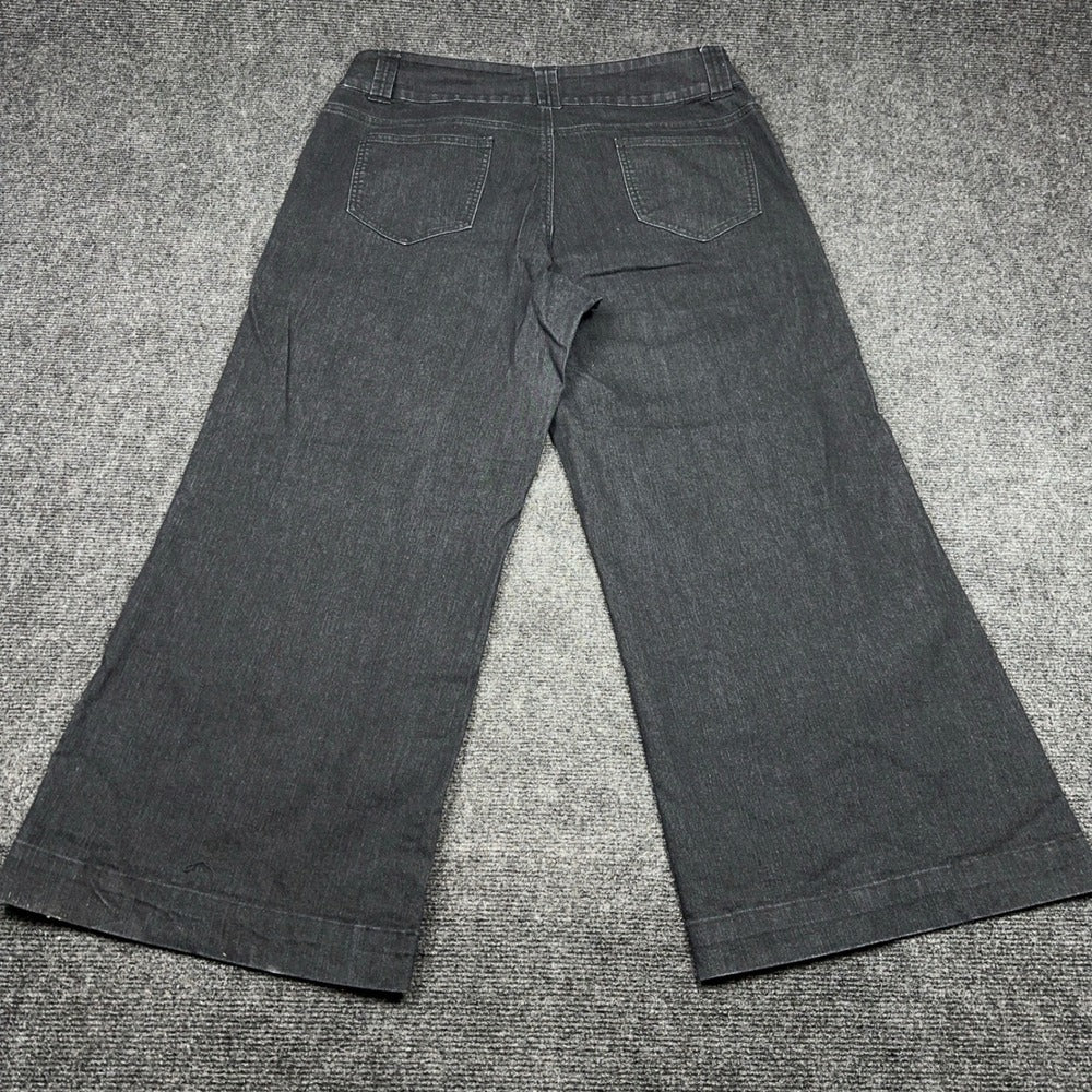Ashley Stewart Wide Leg Jeans Black Dark Wash Plus Size 18W High Rise Denim — photo 3 of 10
