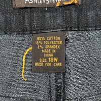 Ashley Stewart Wide Leg Jeans Black Dark Wash Plus Size 18W High Rise Denim — photo 5 of 10