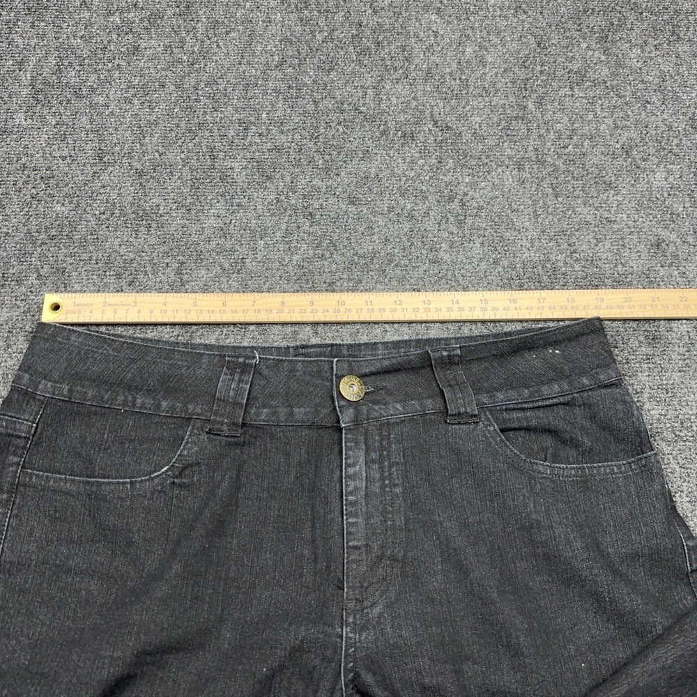 Ashley Stewart Wide Leg Jeans Black Dark Wash Plus Size 18W High Rise Denim — photo 8 of 10