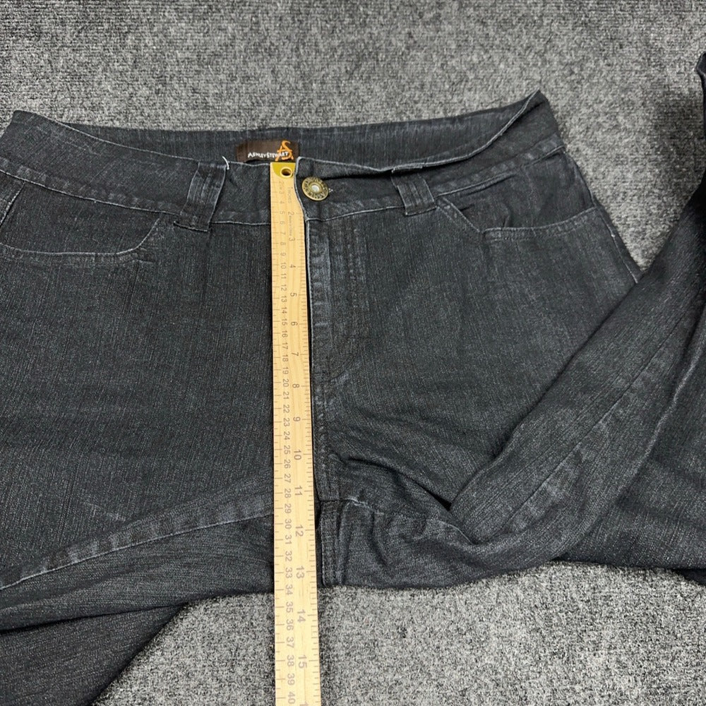 Ashley Stewart Wide Leg Jeans Black Dark Wash Plus Size 18W High Rise Denim — photo 9 of 10