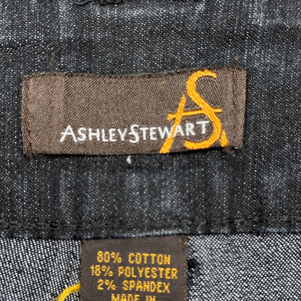 Ashley Stewart Wide Leg Jeans Black Dark Wash Plus Size 18W High Rise Denim — photo 4 of 10