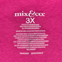 Mix & Co Plus Womens 3X Fuchsia Pink Ribbed Henley Long Sleeve Sleep Top NWT — photo 4 of 8