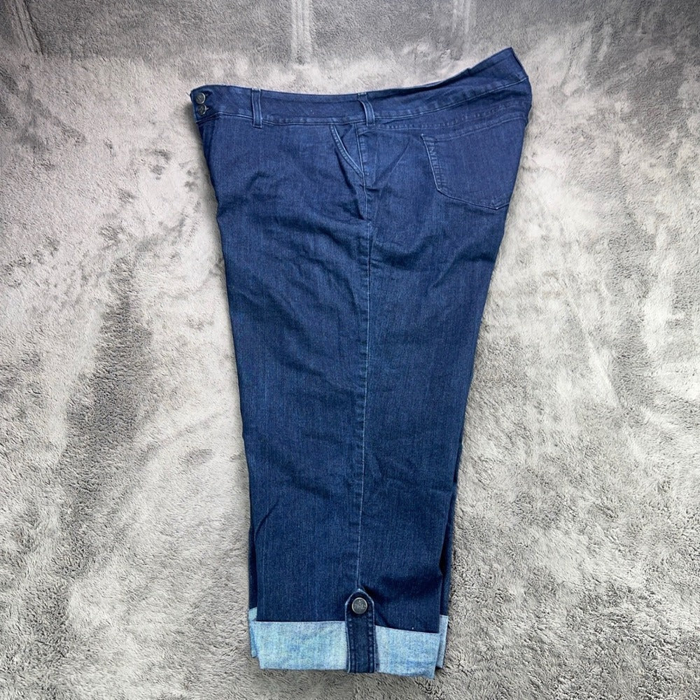 NYDJ Not Your Daughters Jeans 24W Dark Wash Cuffed Capri Denim Pants Made in USA — photo 9 of 13
