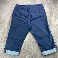 NYDJ Not Your Daughters Jeans 24W Dark Wash Cuffed Capri Denim Pants Made in USA — photo 3 of 13