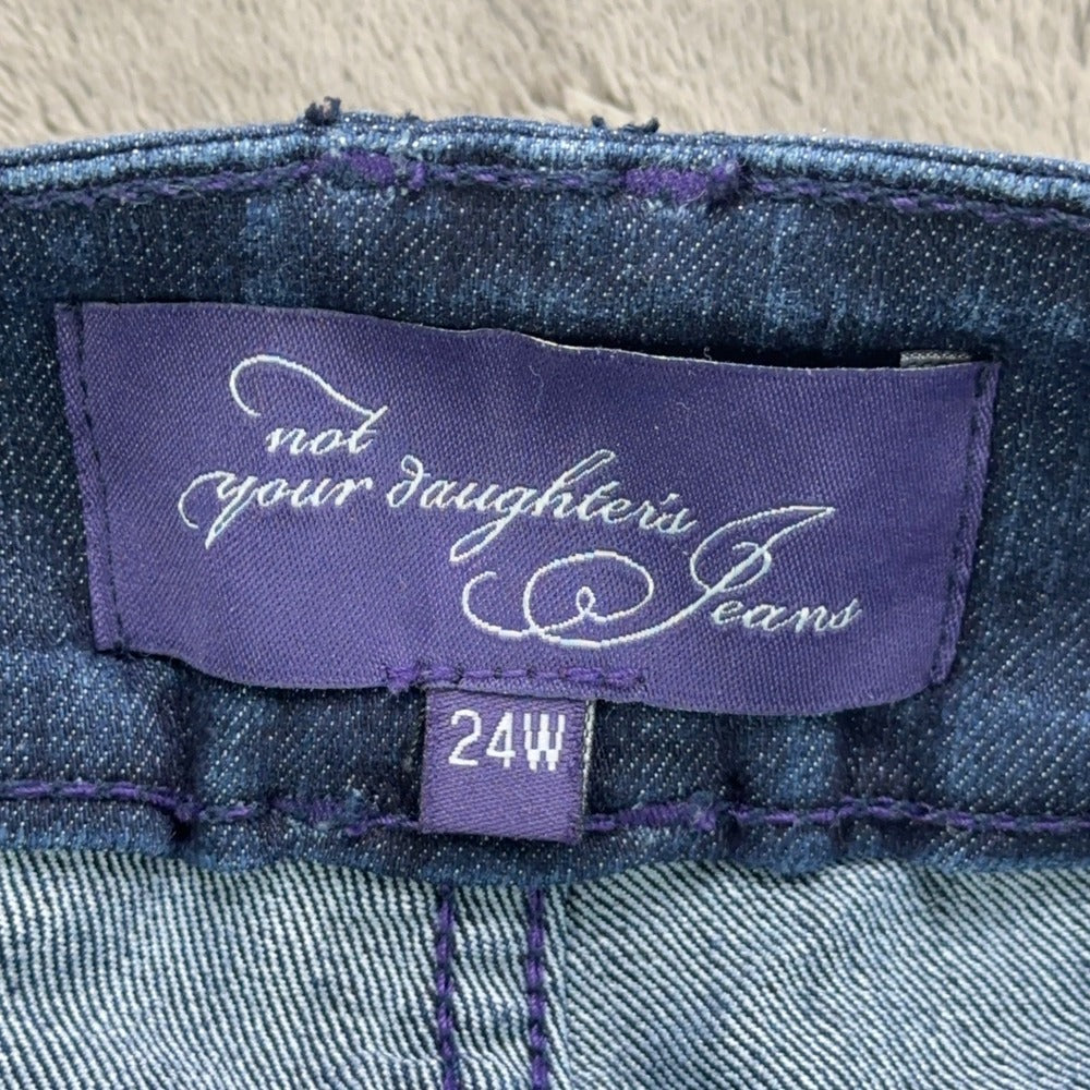 NYDJ Not Your Daughters Jeans 24W Dark Wash Cuffed Capri Denim Pants Made in USA — photo 4 of 13