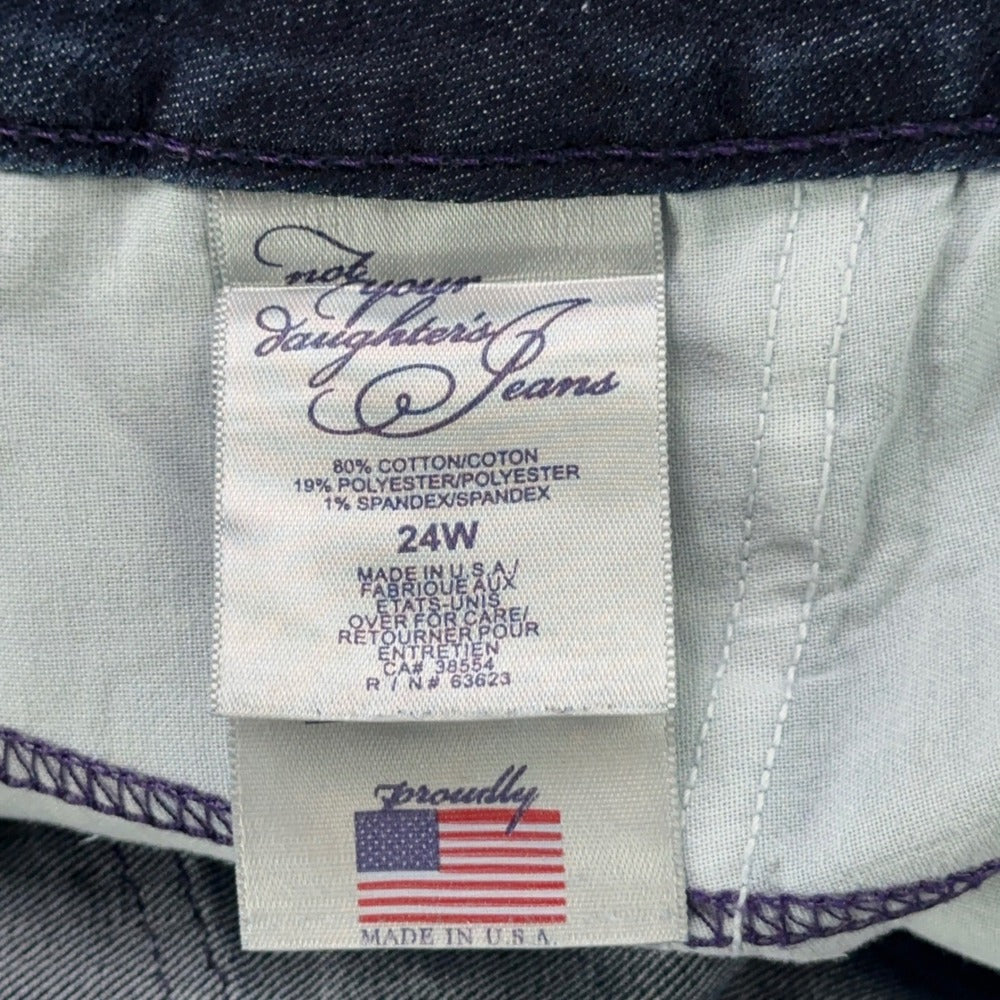 NYDJ Not Your Daughters Jeans 24W Dark Wash Cuffed Capri Denim Pants Made in USA — photo 10 of 13