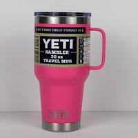 YETI Rambler 30 oz Travel Mug Tropical Pink Stronghold‎ Lid Handle GS9501-1