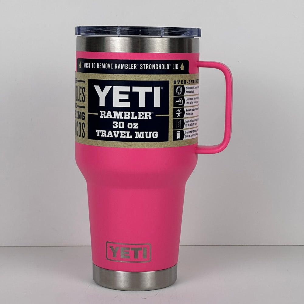 YETI Rambler 30 oz Travel Mug Tropical Pink Stronghold‎ Lid Handle GS9501-1