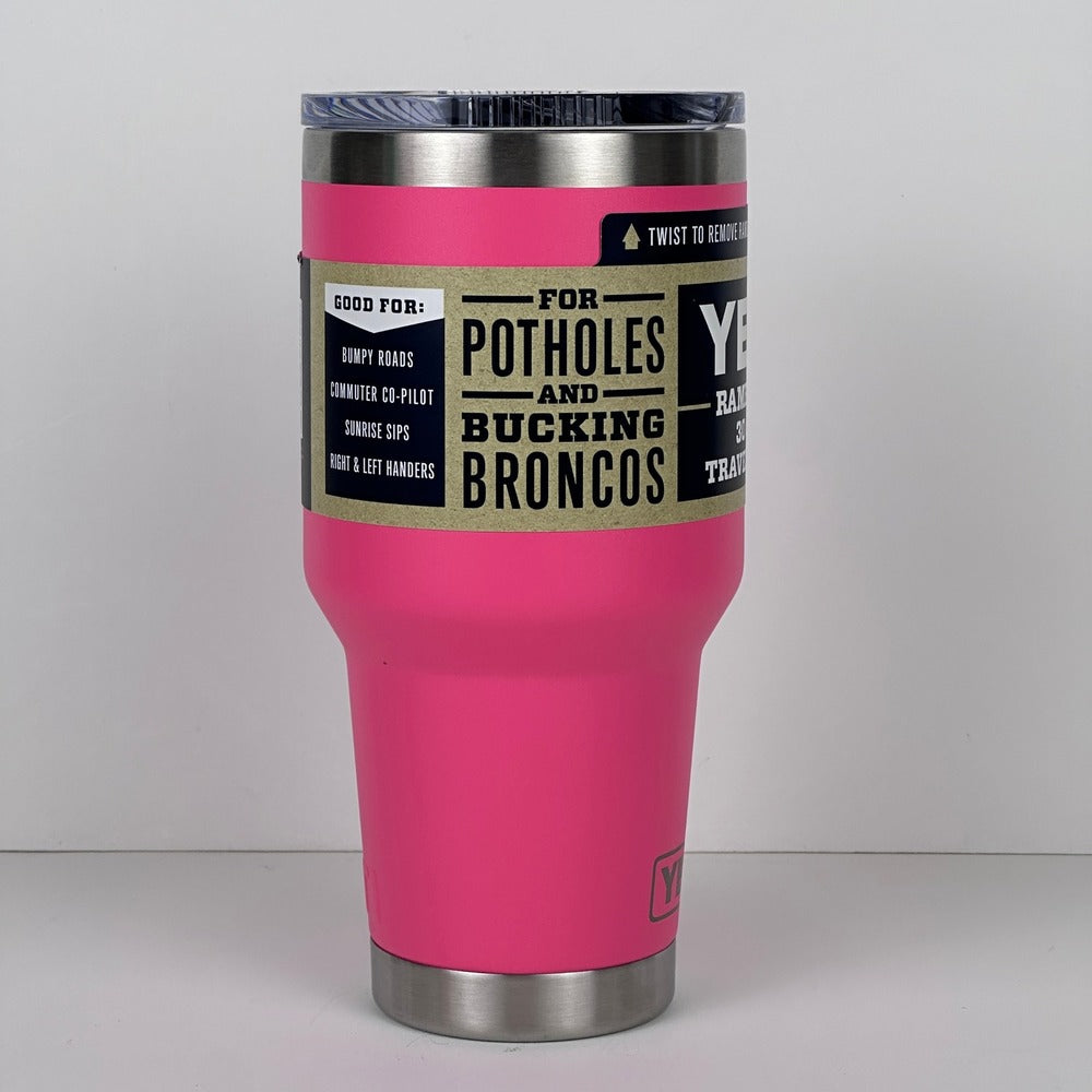 YETI Rambler 30 oz Travel Mug Tropical Pink Stronghold‎ Lid Handle GS9501-1