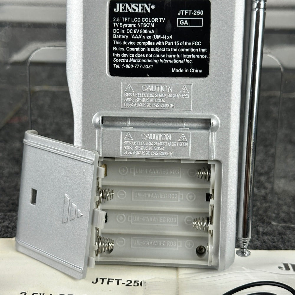 Jensen JTFT-250‎ 2.5 Inch TFT LCD Color TV Silver Portable Handheld Television
