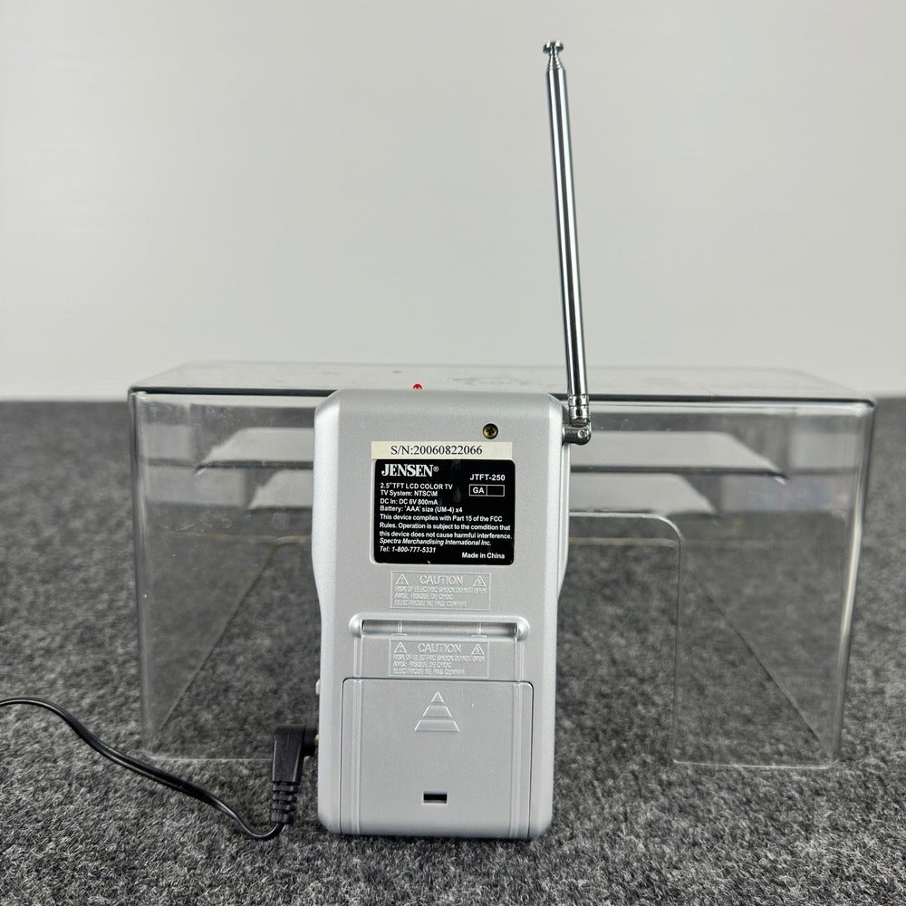 Jensen JTFT-250‎ 2.5 Inch TFT LCD Color TV Silver Portable Handheld Television