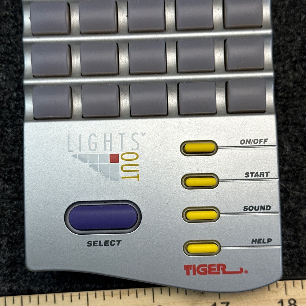 Vintage 1995 Tiger Electronics Lights Out Handheld Electronic Puzzle Game Silver