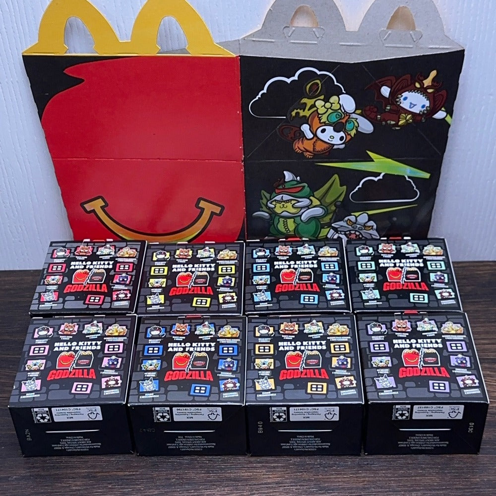 McDonalds Hello Kitty Godzilla 8 Figure Complete Set w/ Box NIB 2026 — photo 3 of 8