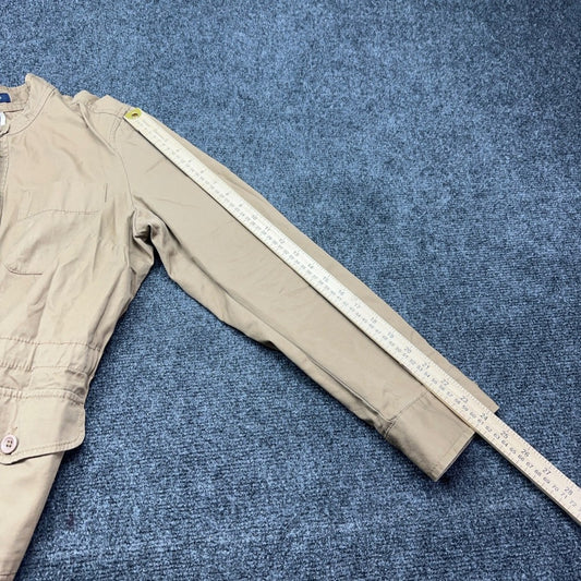 Lands End Womens Tan Utility Field Jacket 405916 Khaki Cotton M 10-12 — photo 5 of 10