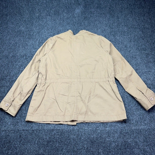 Lands End Womens Tan Utility Field Jacket 405916 Khaki Cotton M 10-12 — photo 3 of 10