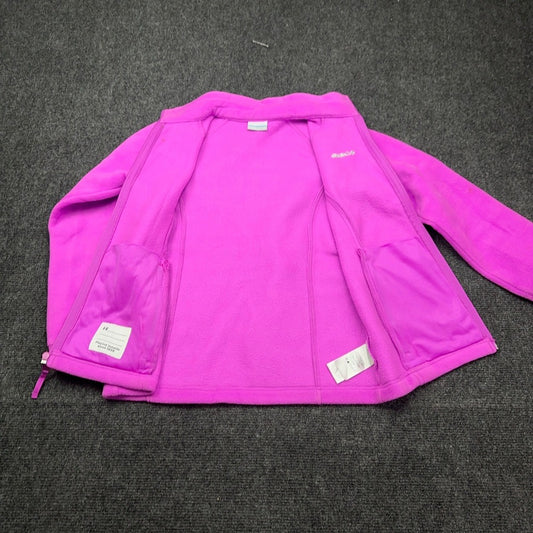 Columbia Girls Benton Springs Full Zip Fleece Jacket Pink Magenta Large L — photo 7 of 13