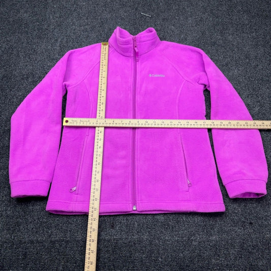 Columbia Girls Benton Springs Full Zip Fleece Jacket Pink Magenta Large L — photo 4 of 13
