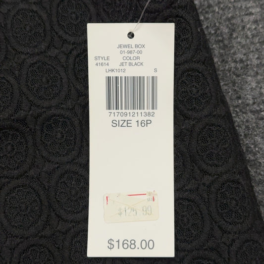 Context Petite Jet Black Lace Sleeveless Shift Dress 16P Jewel Neck 41614 NWT — photo 8 of 9