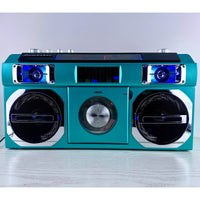 Studebaker SB2149 Teal Portable Boombox CD Player Bluetooth AM FM Radio USB