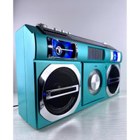 Studebaker SB2149 Teal Portable Boombox CD Player Bluetooth AM FM Radio USB