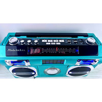 Studebaker SB2149 Teal Portable Boombox CD Player Bluetooth AM FM Radio USB