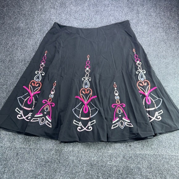 Sunny Leigh Woman Black Soutache Embroidered A-Line Skirt Plus Size 22W Pink — photo 1 of 6