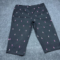 White Stag Womens Plus 18 Martini Glass Print Cropped Capri Pants Black Pink — photo 1 of 10