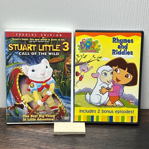 Stuart Little 3 Call of the Wild Dora the Explorer Rhymes and Riddles DVD Lot