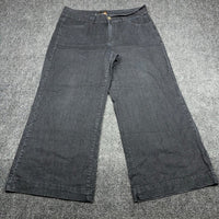 Ashley Stewart Wide Leg Jeans Black Dark Wash Plus Size 18W High Rise Denim — photo 1 of 10