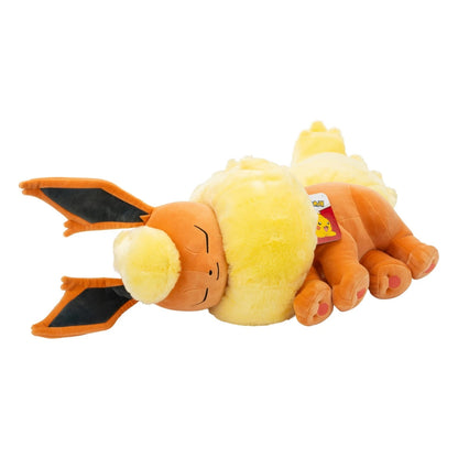 Back view of Flareon plush showing plush details on tail and body fur  